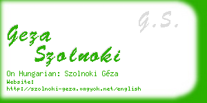 geza szolnoki business card